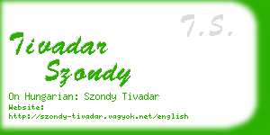 tivadar szondy business card